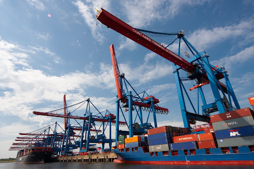 Container ships at a shipping port Container ships at a shipping port