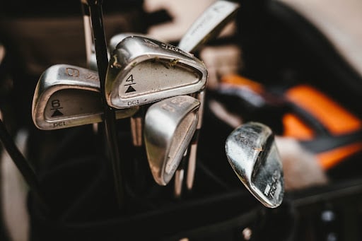 Collection of golf clubs Collection of golf clubs