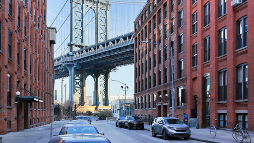 Urbanised street in DUMBO New York Urbanised street in DUMBO New York