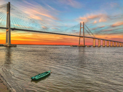 Bridge over the sea out of Rosario, Argentina