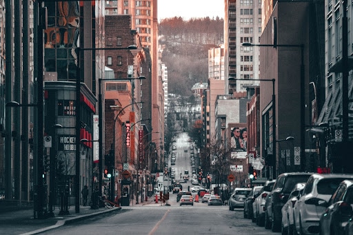 Urban street in Montreal