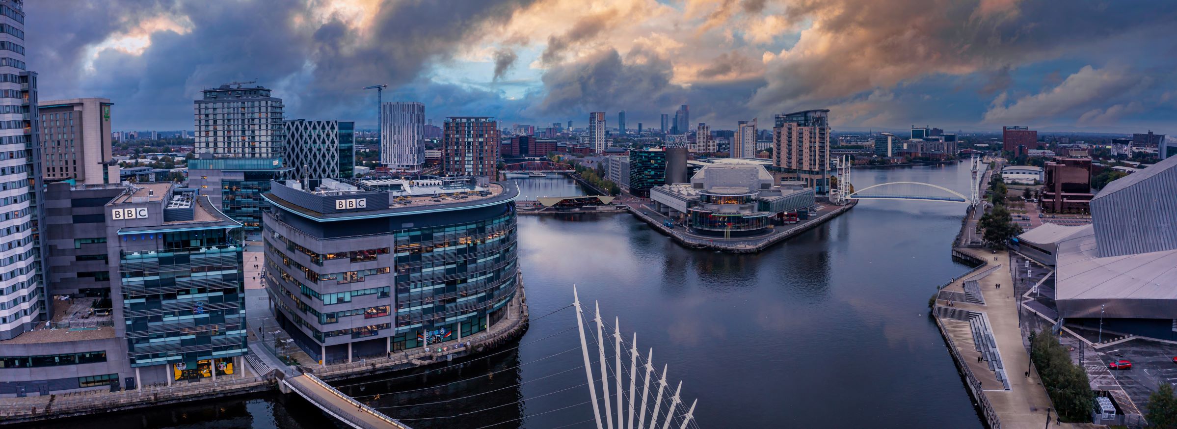 aerial-view-media-city-uk-is-banks-manchester-dusk