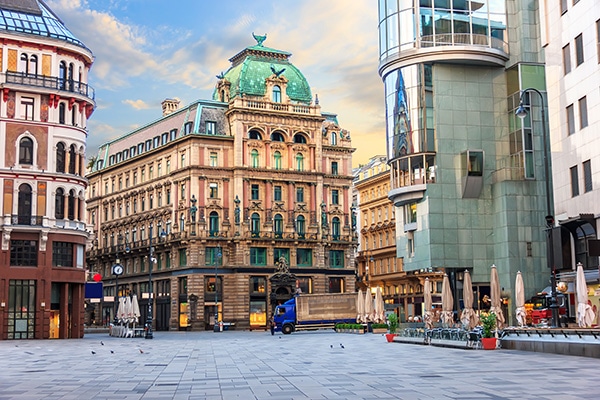 Stephansplatz, a famous square in vienna, austria Stephansplatz, a famous square in vienna, austria