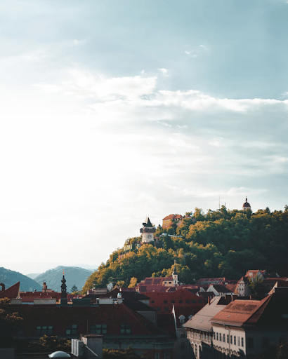 View of the Schlossberg in Graz