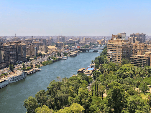 Green area of Zamalek district in Cairo, Egypt