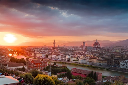 Sunset landscape, Florence, Italy